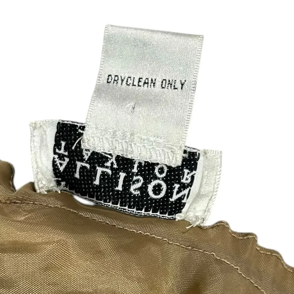 VTG ALLISON TAYLOR Womens Sz 14 A-line Slip Skirt Nude Neutral Lace Print Midi - Picture 8 of 8